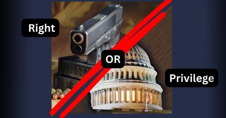 Photo of: Comparison of firearm right or privilege